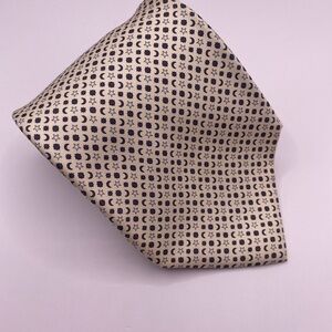 Salvatore Ferragamo Cream and Black Men's Tie